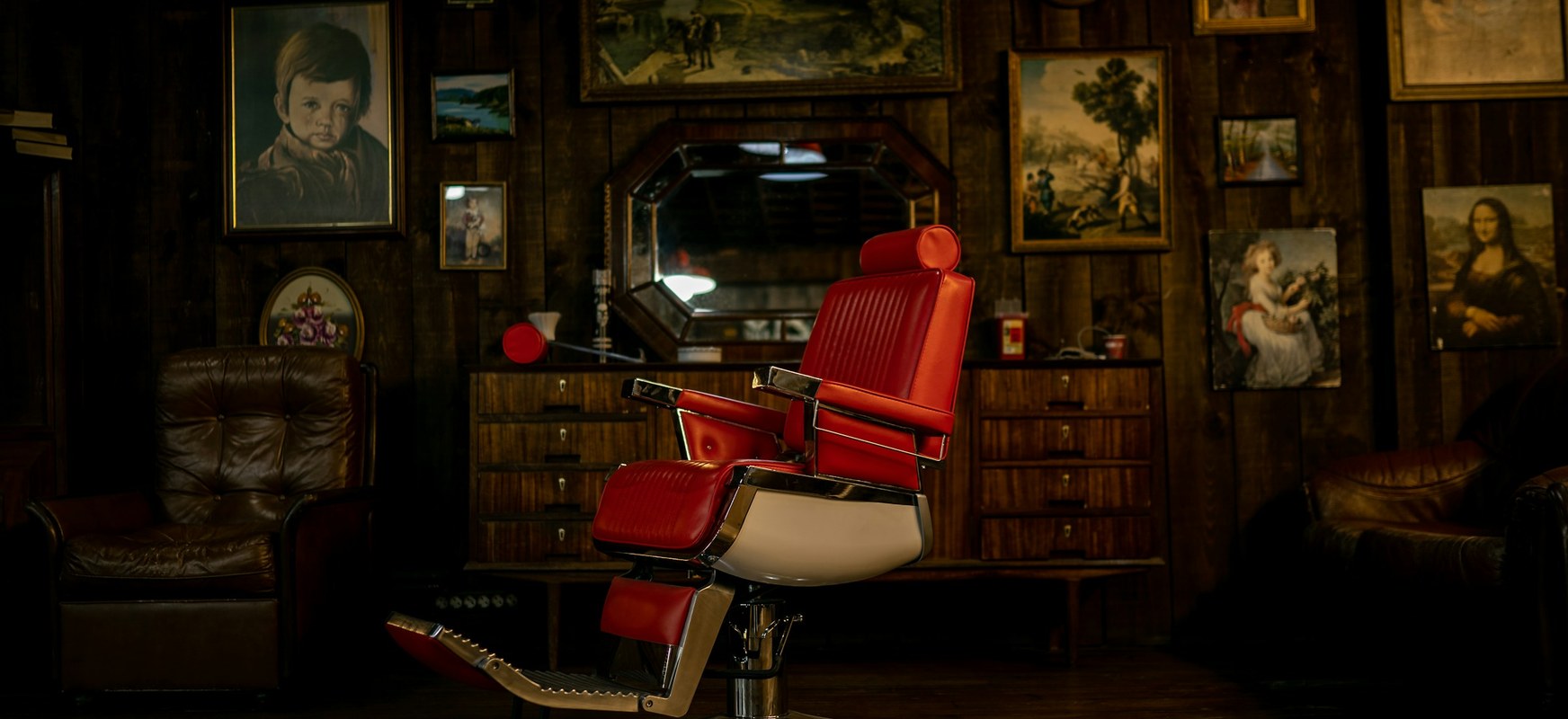 Clippers, shears and combs laid out on the counter
